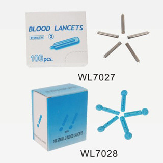 الصين طبية 40G إستخدام مرة واحدة التواء معقمة القماش المقاوم للصدأ الدم لانسيت للبشرة السريرية WL7027، WL7028 المزود